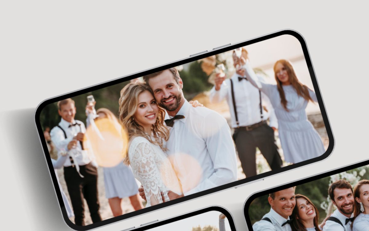Mobiteli prikazuju zajedničku galeriju fotografija s vjenčanja